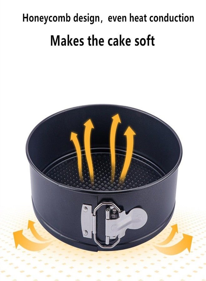 Tunyet Springform Pan, 3PCS 7,8,9 Inch Cheesecake Pans with Removable Bottom, Non-stick Spring Form Pan for Cheesecake (black) - Image 4